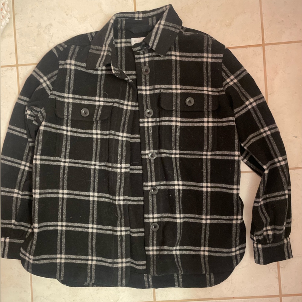Black Flannel Shacket